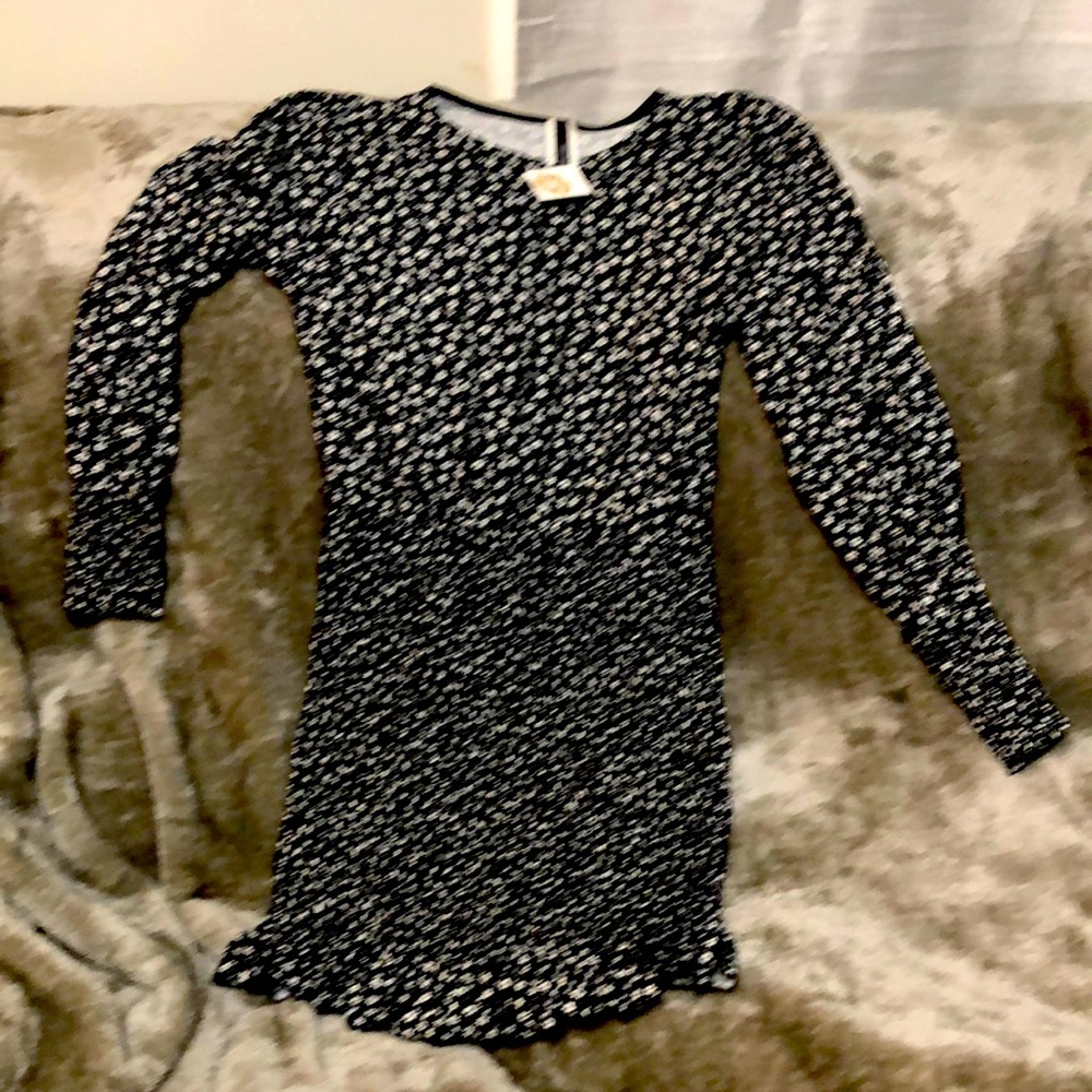 NWT. Size M. Brand: Identity. Black dress with white flowers